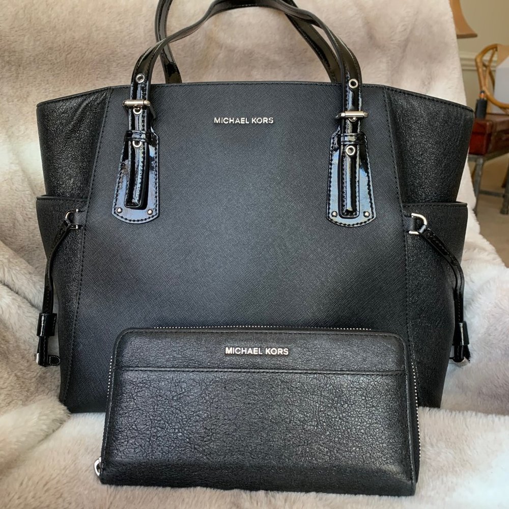 Michael Kors Voyager Leather Tote Bag & Wallet